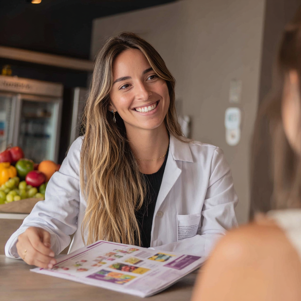 Familia colombiana sonriente disfrutando de una comida nutritiva y colorida en casa